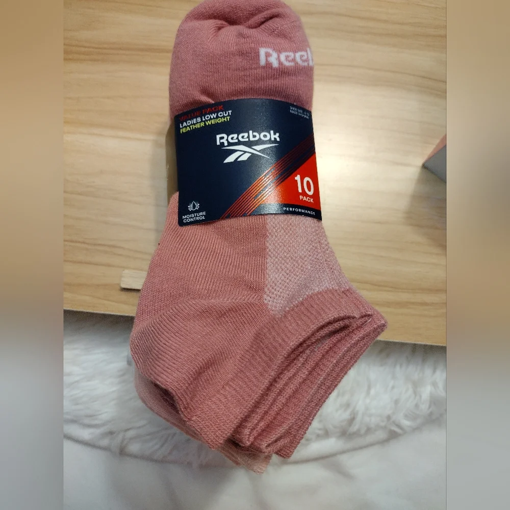 Reebok Women's Low Cut Featherweight Multi-Color Socks 10 Pack 🆕